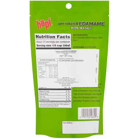Hapi Dry Roasted Edamame with Sea Salt 100g