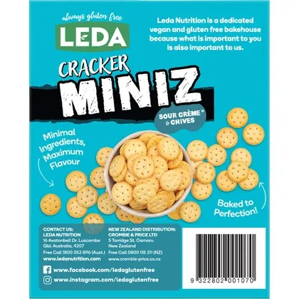 Leda Cracker Miniz Sour Crème & Chives 150g
