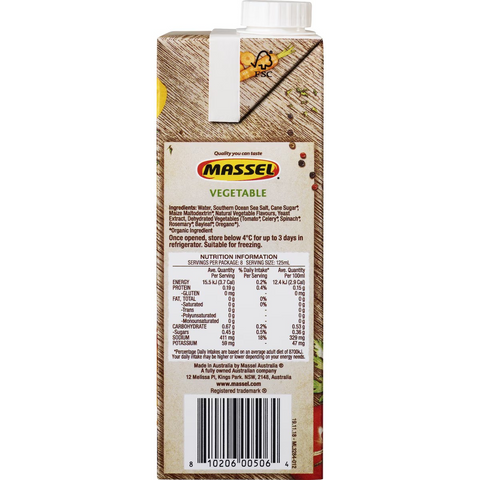 Massel Gourmet Liquid Stock Vegetable 1L
