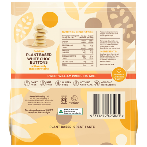 Sweet William White Choc Buttons 300g
