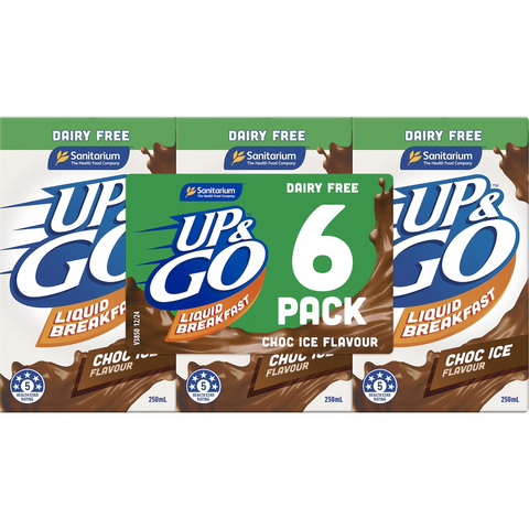 Up&Go Liquid Breakfast Dairy Free Choc Ice 250mL x 6 pack