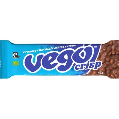 Vego Crisp Chocolate Bar Creamy Chocolate & Rice Crisps 40g