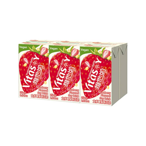 Vitasoy Strawberry Flavoured Soy Drink 250ml (6 Pack)