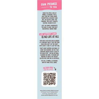Well & Good Chocolate Mud Cake Mix with Choc Frosting 475g