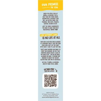 Well & Good Lemon Coconut Cake Mix with Goji Berry Icing 475g