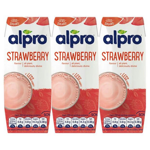 Alpro Strawberry Flavour Milk 250ml x 3 pack
