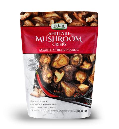 DJ&A Shiitake Mushroom Crisps Smoked Chilli & Garlic 65g