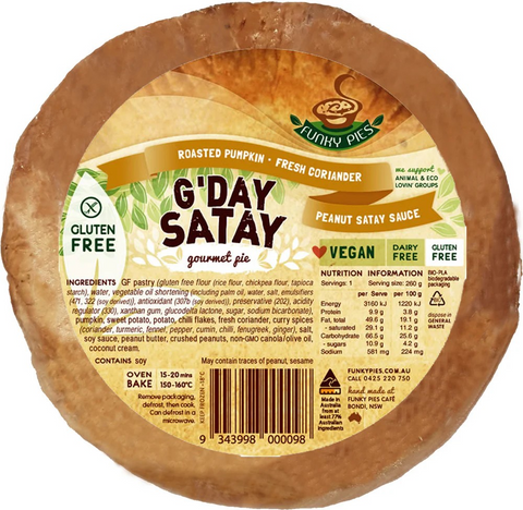 Funky Pie Gluten Free G’Day Satay Pie 260g