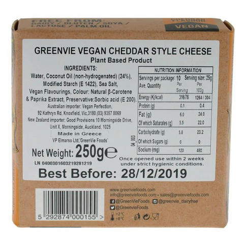 Green Vie Cheddar Style Slices 180g