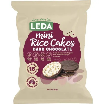 Leda Mini Rice Cakes Dark Chocolate 60g