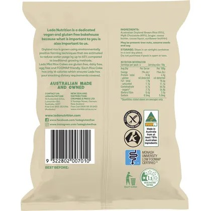 Leda Mini Rice Cakes Mylk Chocolate 60g