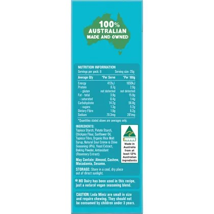 Leda Cracker Miniz Sour Crème & Chives 150g