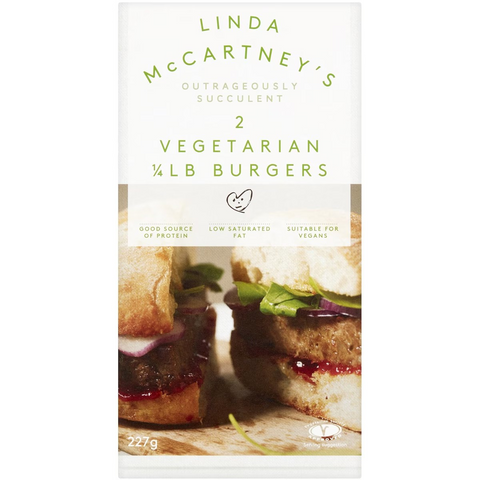 Linda Mccartney's 2 Vegetarian 1/4lb Burgers 227g