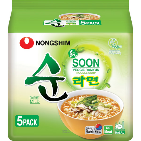 Nongshim Veggie Ramyun Noodle Soup (5x112g)