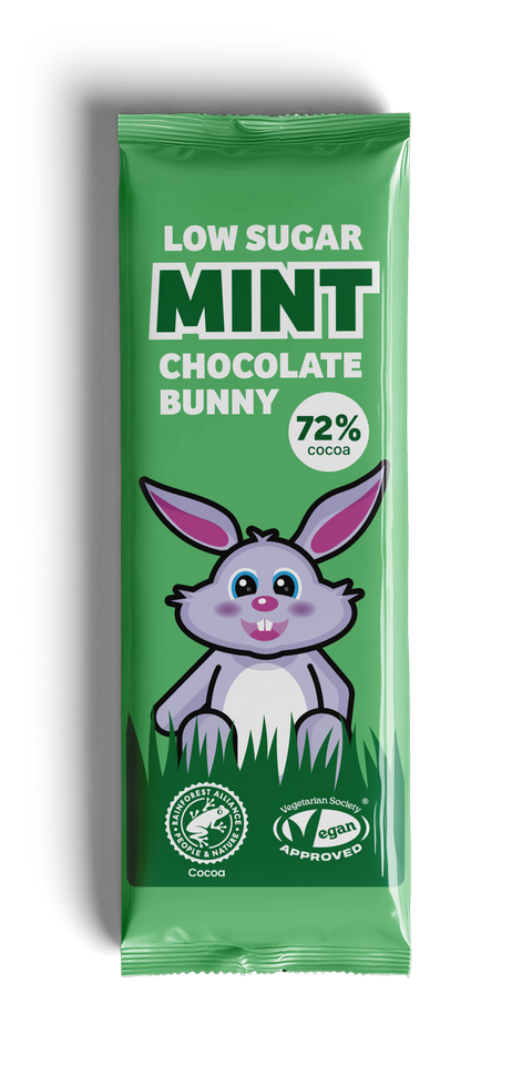 Plamil Low Sugar Mint Chocolate Bunny (72% Cocoa) 25g