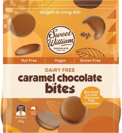 Sweet William Caramel Chocolate Bites 140g