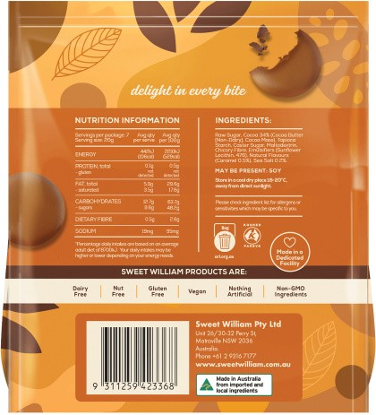 Sweet William Caramel Chocolate Bites 140g