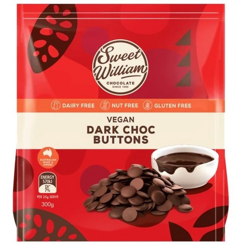 Sweet William Dark Choc Buttons 300g