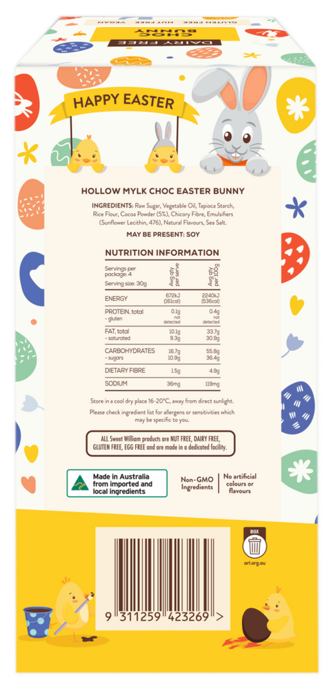 Sweet William Hollow Mylk Choc Easter Bunny 120g