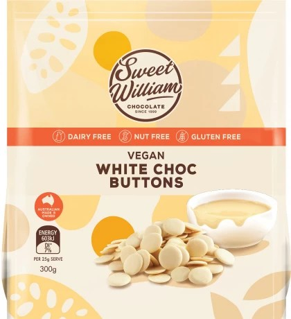 Sweet William White Choc Buttons 300g
